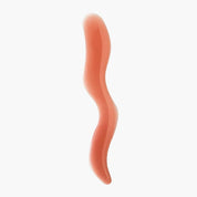 Smooth peach serum swatch with a glossy finish on a white background.