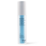 Light blue cylindrical bottle with white cap, labeled Antidote Cooling Daily Lotion by Skyn, sleek design.