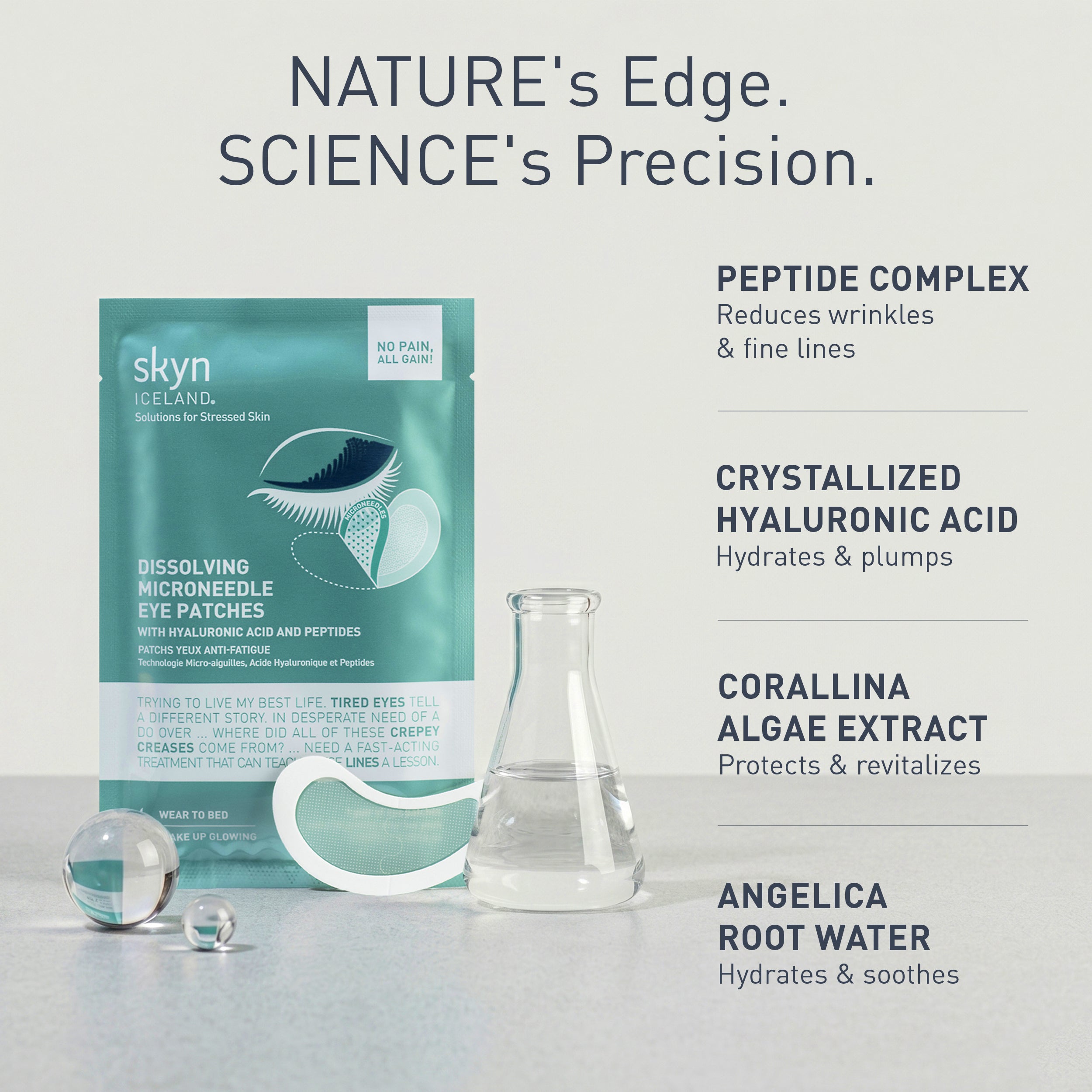 Dissolving microneedle eye patches